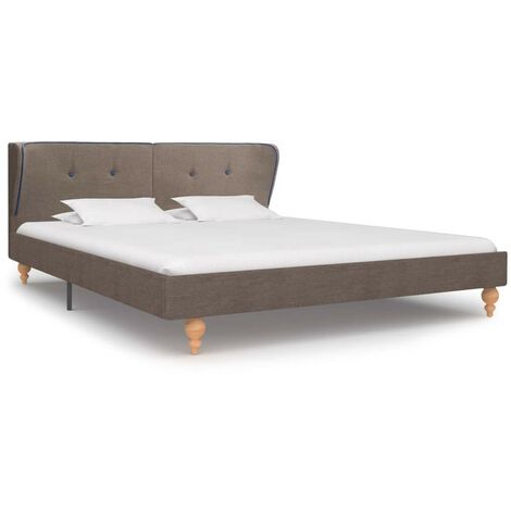 Hommoo Bed Frame Taupe Fabric 160x200 cm VD33565