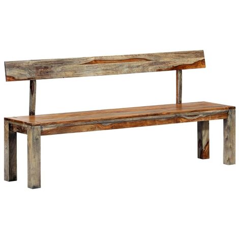 Hommoo Bench 160 cm Grey Solid Sheesham Wood