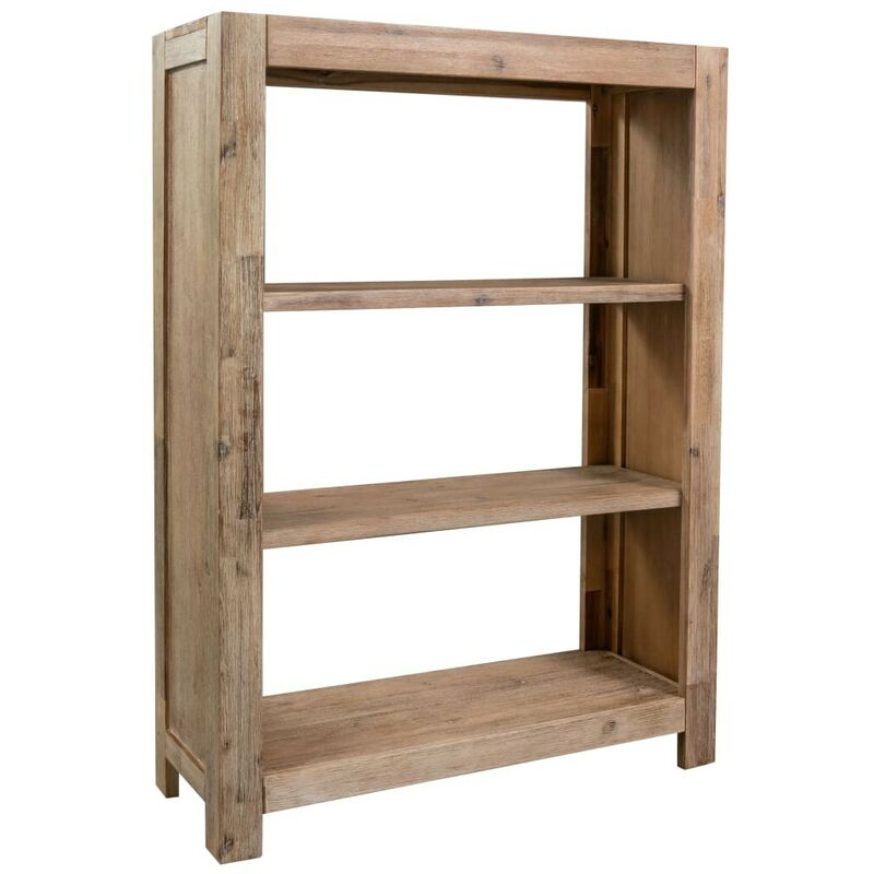 Bibliotheque a 3 etageres 80 x 30 x 110 cm Bois d'acacia massif HDV11631 - Hommoo