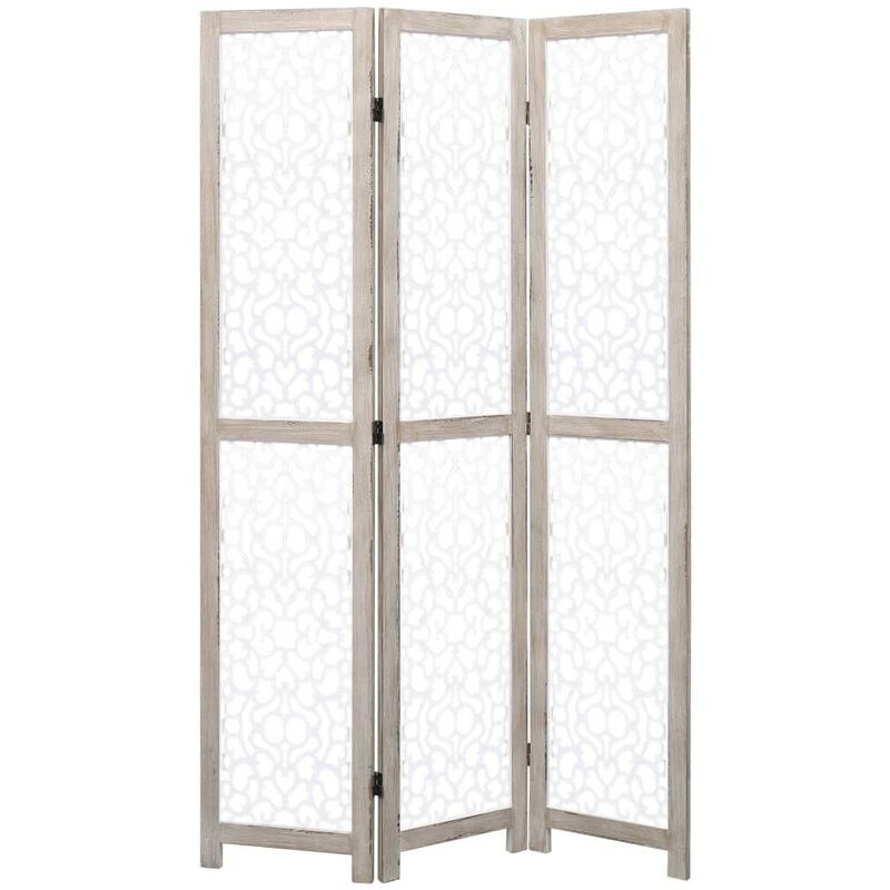 

Biombo de 3 paneles madera maciza blanco 105x165 cm - Hommoo