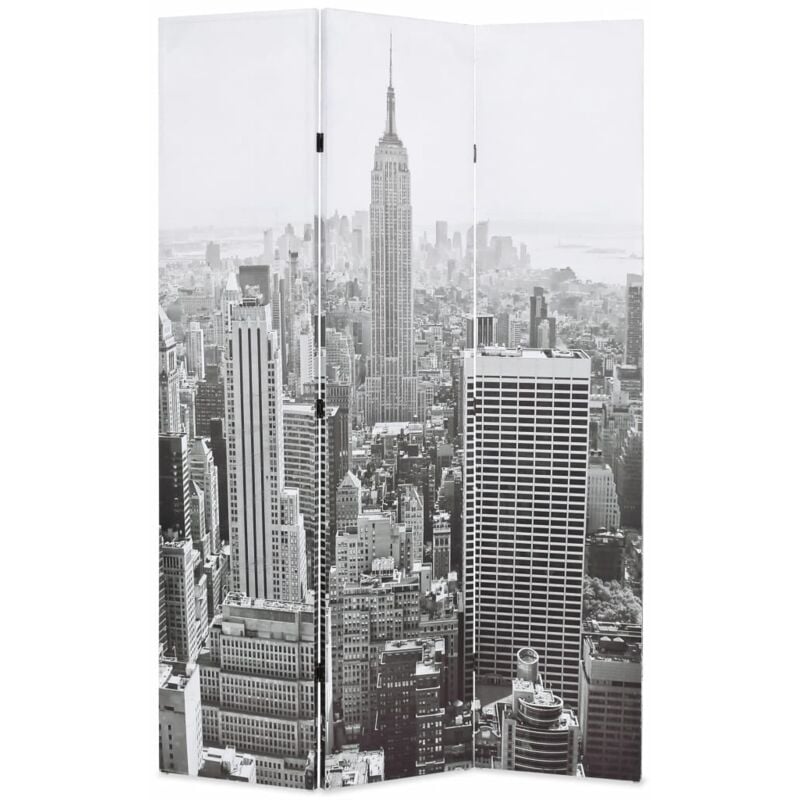 

Hommoo Biombo divisor plegable 120x170 cm Nueva York blanco y negro