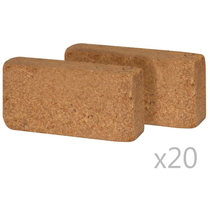 

Bloques de fibra de coco 650 g 20x10x4 cm 40 unidades - Hommoo