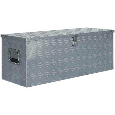 Hommoo Boite en aluminium 110,5 x 38,5 x 40 cm Argente HDV04955