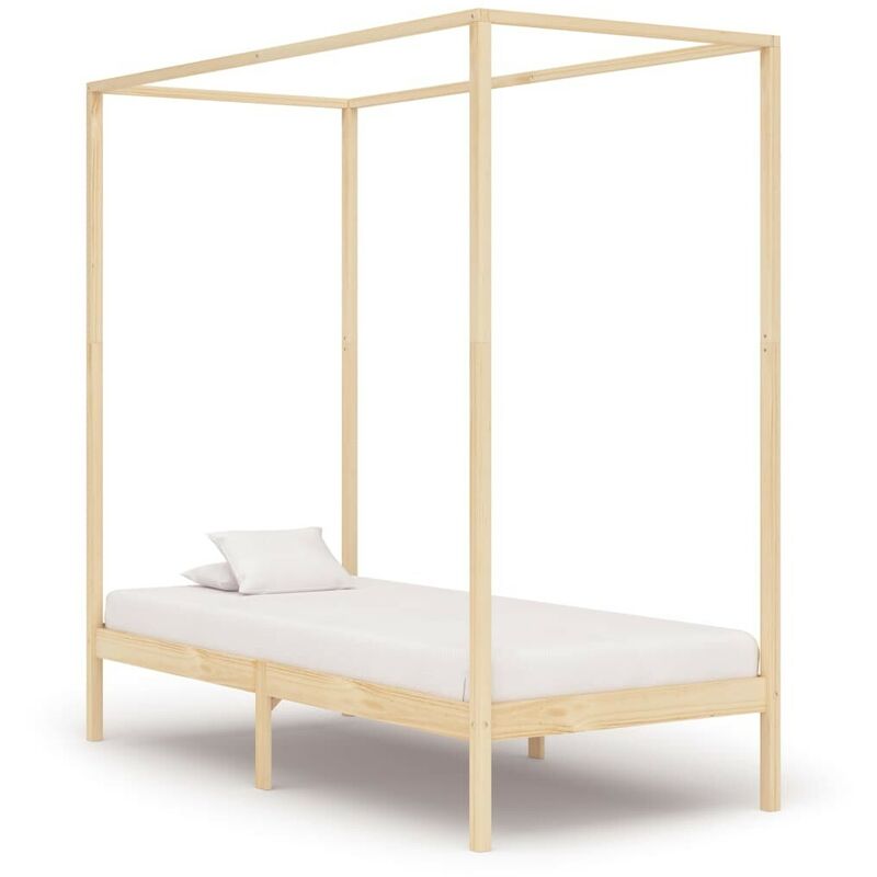 Cadre de lit a baldaquin Bois de pin massif 90 x 200 cm - Hommoo