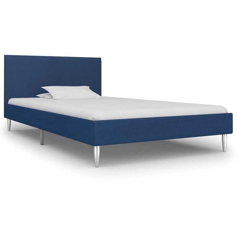 Cadre de lit Bleu Tissu 90 x 200 cm HDV22813 - Hommoo