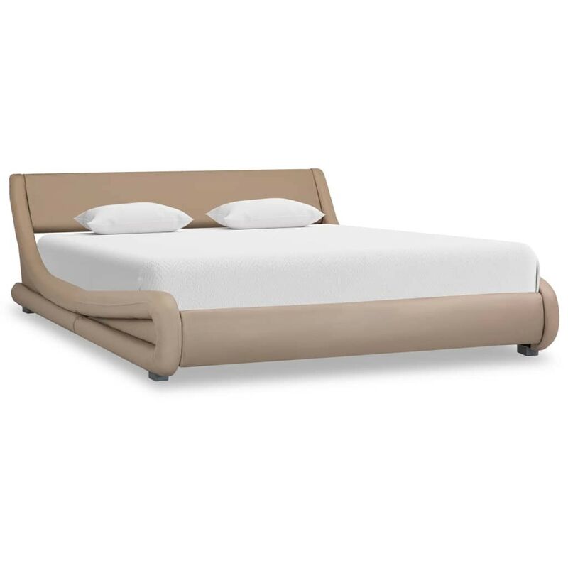 Cadre de lit Cappuccino Similicuir 120x200 cm HDV25886 - Hommoo