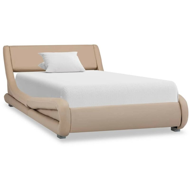 Cadre de lit Cappuccino Similicuir 90x200 cm HDV25884 - Hommoo