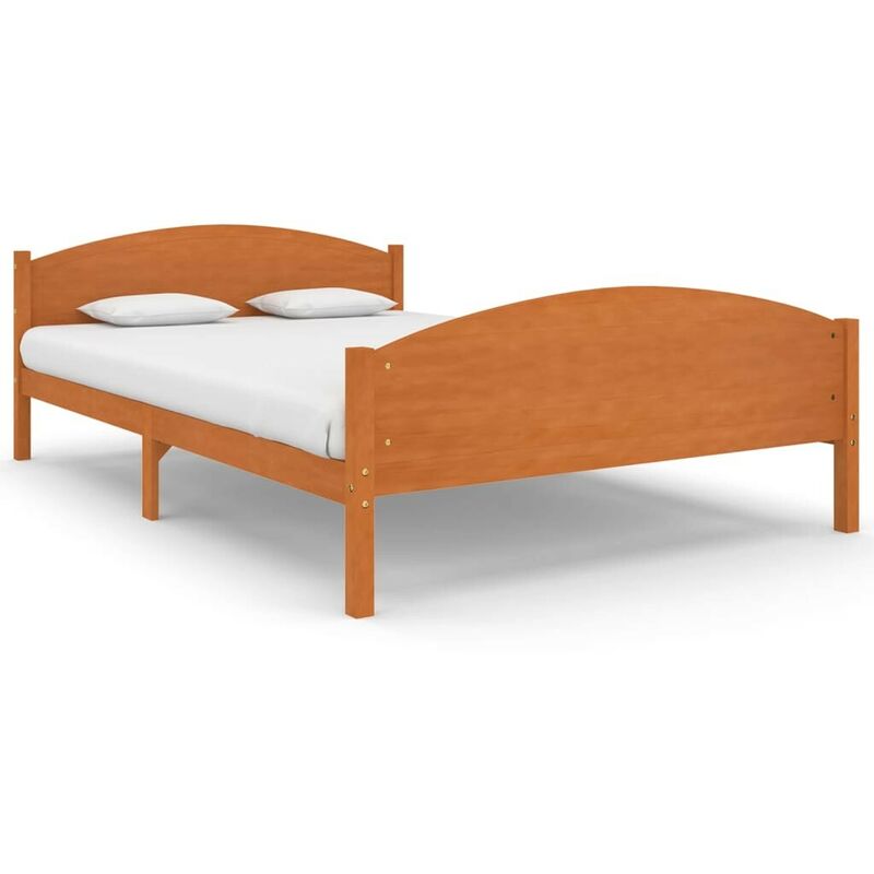 Cadre de lit Marron miel Bois de pin massif 160x200 cm - Hommoo