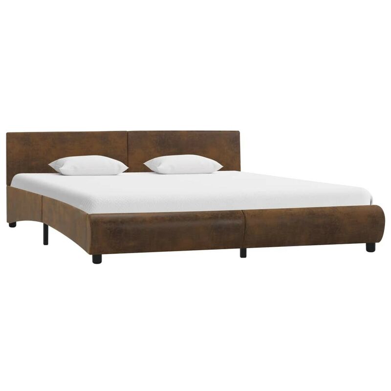 Cadre de lit Marron Similicuir 160 x 200 cm HDV25642 - Hommoo