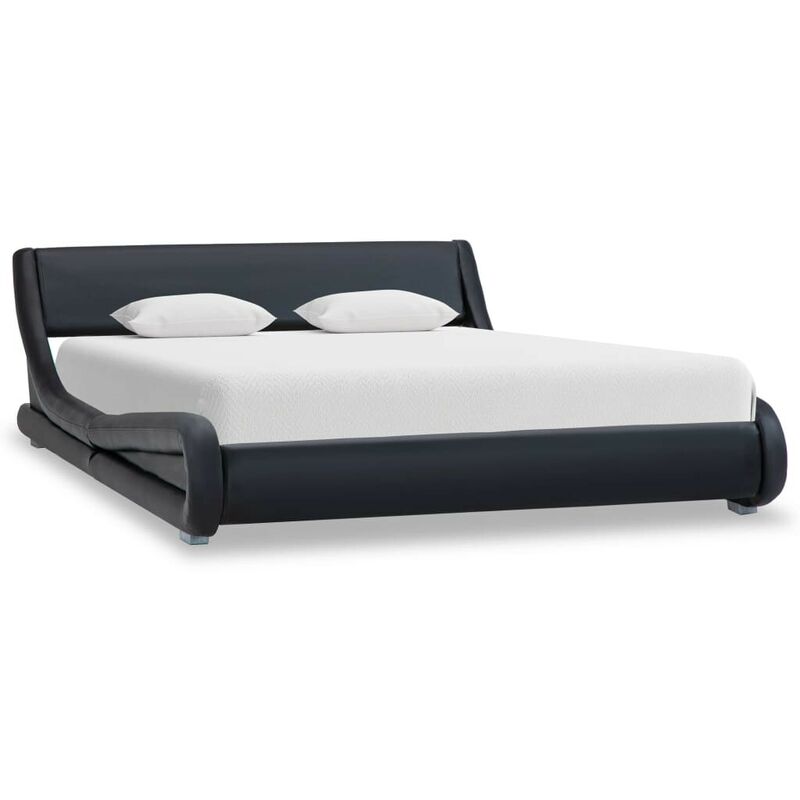 Cadre de lit Noir Similicuir 140x200 cm HDV25869 - Hommoo