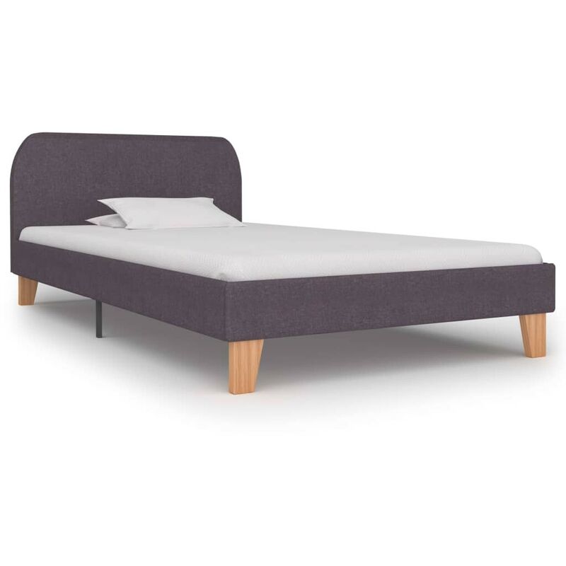 Cadre de lit Taupe Tissu 90 x 200 cm HDV22748 - Hommoo