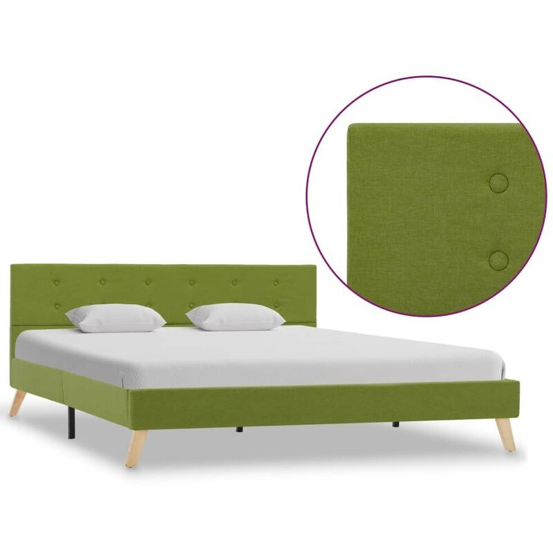 Cadre de lit Vert Tissu 160 x 200 cm HDV25132 - Hommoo