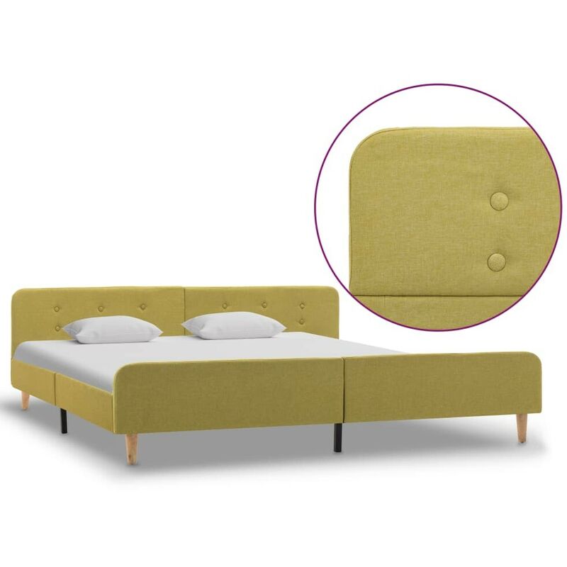 Cadre de lit Vert Tissu 180 x 200 cm HDV25217 - Hommoo