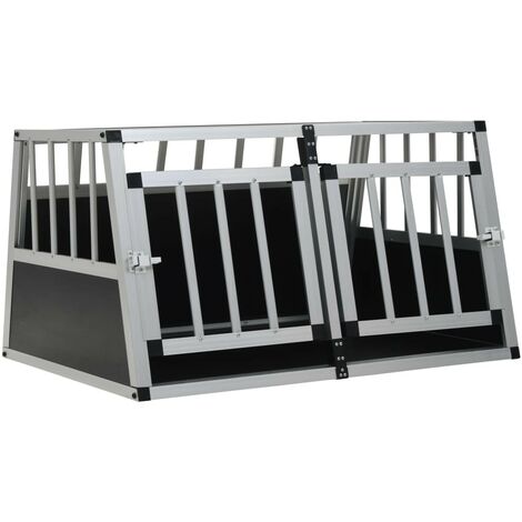 Hommoo Cage pour chien a double porte 89 x 69 x 50 cm HDV07223