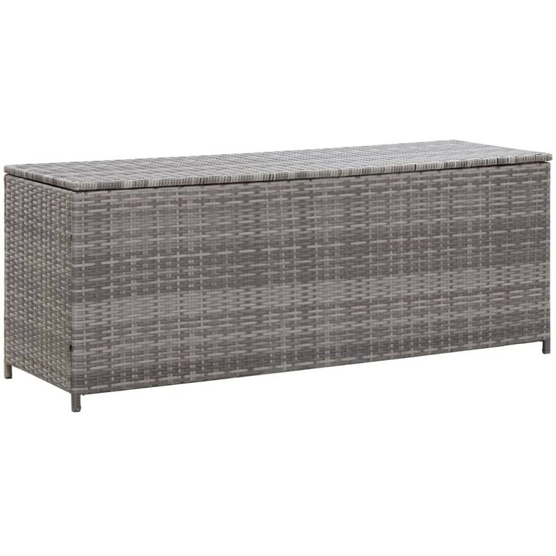 

Hommoo Caja de almacenaje de jardín ratán sintético gris 150x50x60 cm