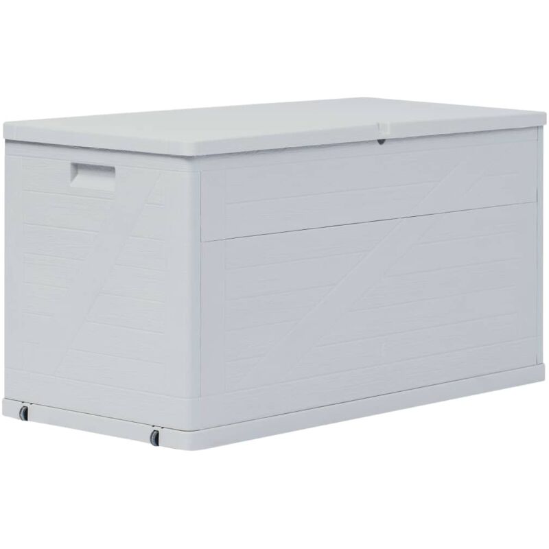 

Caja de almacenamiento de jardín 420 L gris claro - Hommoo