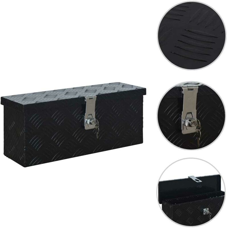 

Hommoo Caja de aluminio 485x140x200 mm negra