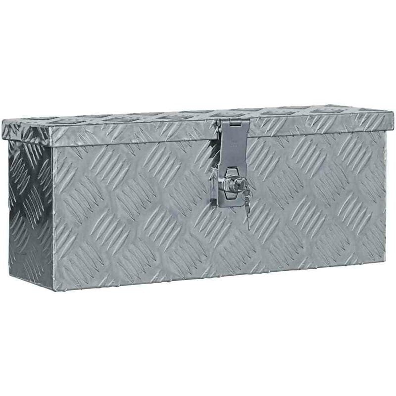 

Caja de aluminio 48,5x14x20 cm plateada - Hommoo