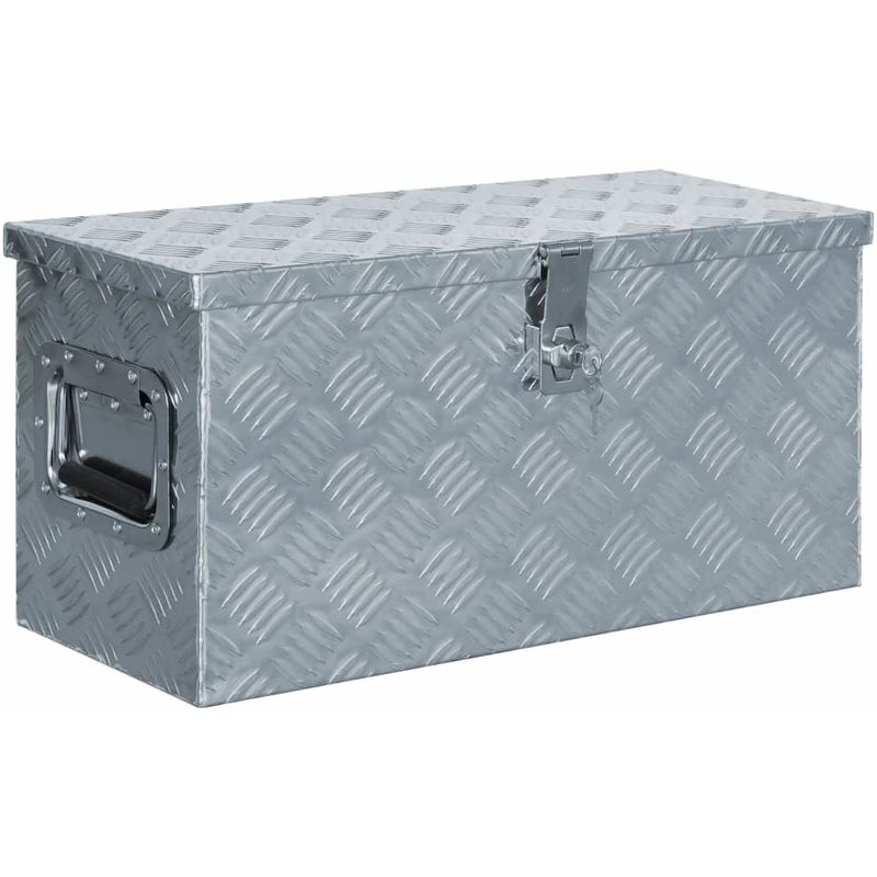 

Caja de aluminio 61,5x26,5x30 cm plateada - Hommoo