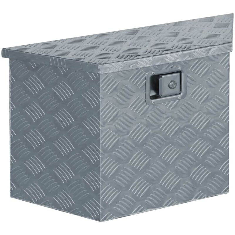 

Caja de aluminio 70x24x42 cm forma trapezoide plateada - Hommoo