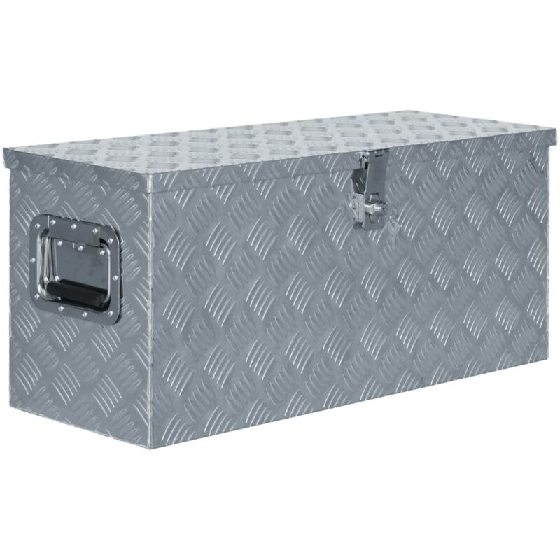 

Caja de aluminio 80x30x35 cm plateada - Hommoo