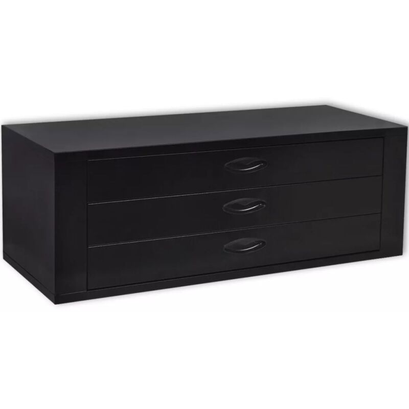 

Cajón de herramientas de metal con 3 cajones negro - Hommoo