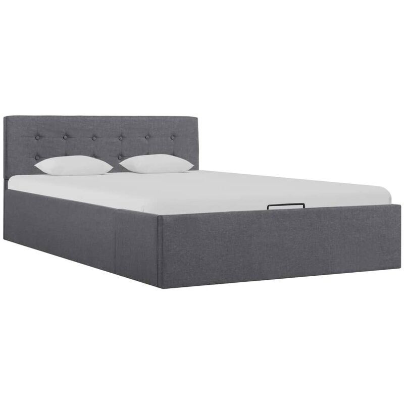 

Hommoo Cama canapé hidráulica almacenaje tela gris oscuro 120x200cm