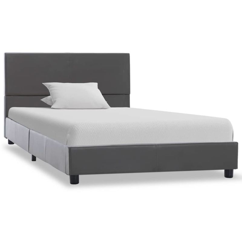 

Cama canapé hidráulica cuero sintético gris 90x200 cm - Hommoo