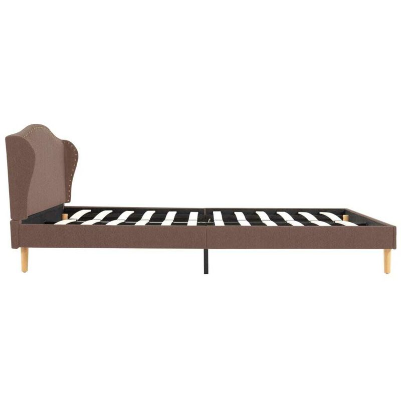 

Cama con colchón tela marrón 140x200 cm - Hommoo