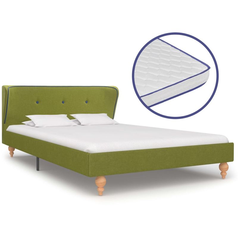 

Cama con colchón viscoelástico tela verde 120x200 cm - Hommoo