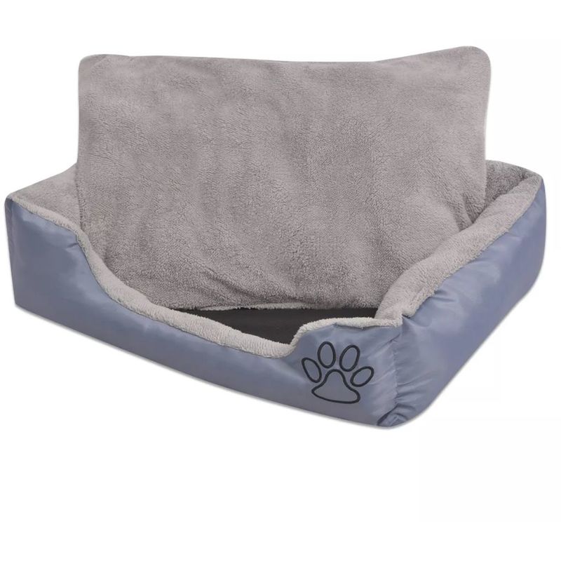 

Hommoo Cama para perro con cojín acolchado talla L gris