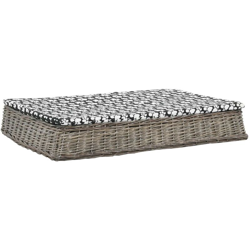 

Cama para perros y cojín plana sauce natural gris 110x75x15 cm - Hommoo