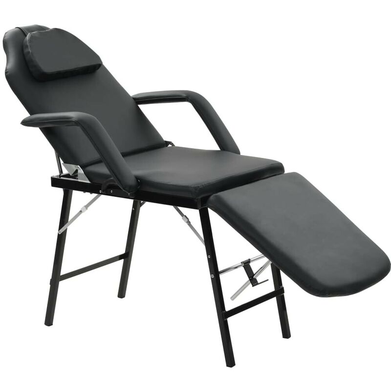 

Camilla de esteticista cuero sintético 185x78x76 cm negra - Hommoo