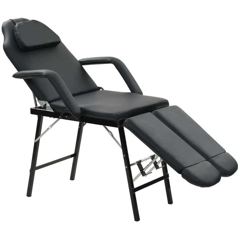 

Camilla de esteticista cuero sintético 185x78x76 cm negra - Hommoo