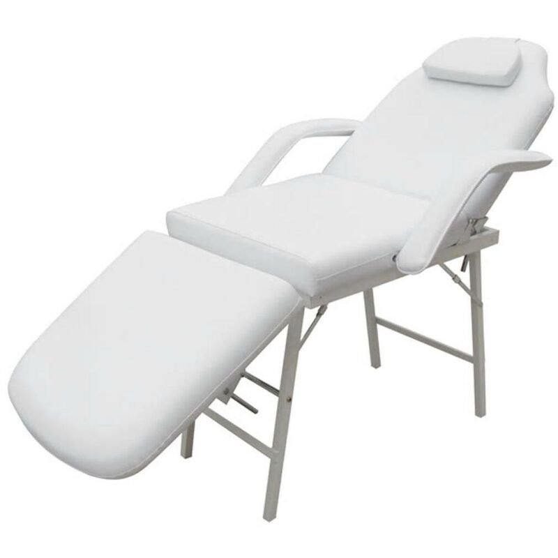 

Camilla de esteticista cuero sintético blanca 185x78x76 cm - Hommoo