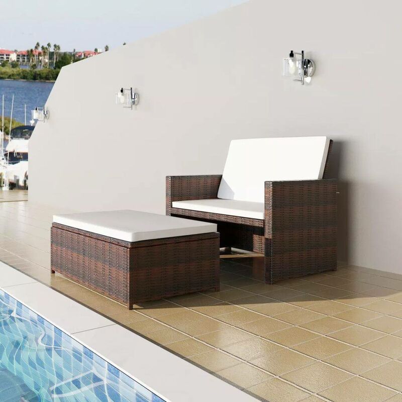 Canapé de jardin Résine tressée Marron HDV27497 - Hommoo