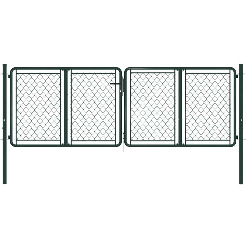 Cancello di Recinzione per Giardino in Acciaio 300x75 cm Verde VD34863 - Hommoo