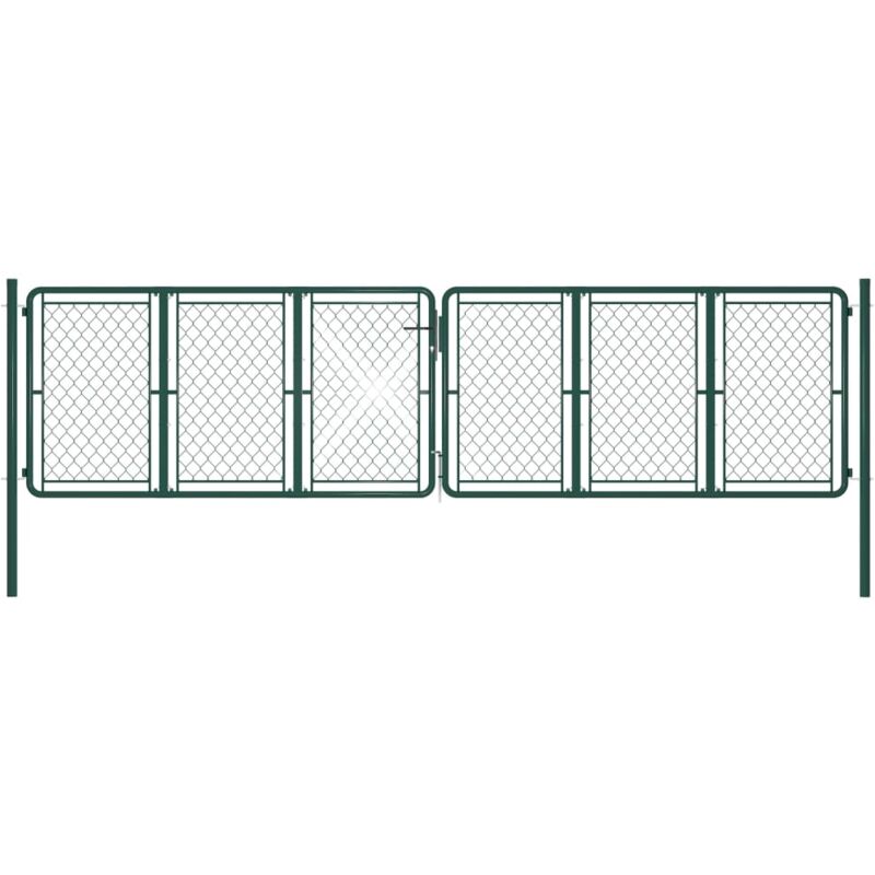 Cancello per Giardino in Acciaio 400x100cm Verde VD34870 - Hommoo
