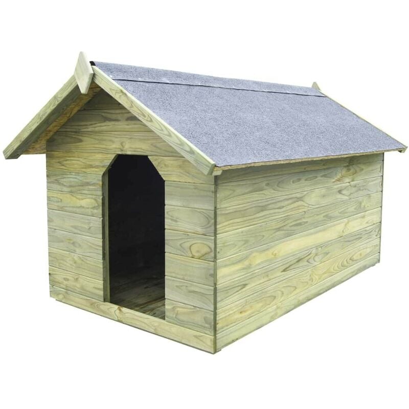 

Casa de perros de jardín tejado abierto madera pino impregnada - Hommoo