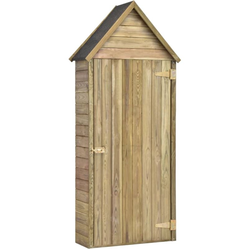 

Caseta herramientas jardín con puerta madera pino 77x37x178cm - Hommoo