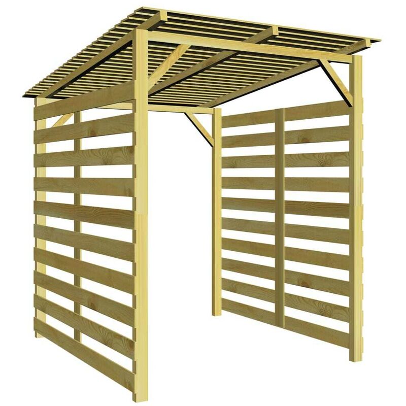 

Caseta para leña de madera de pino impregnada - Hommoo