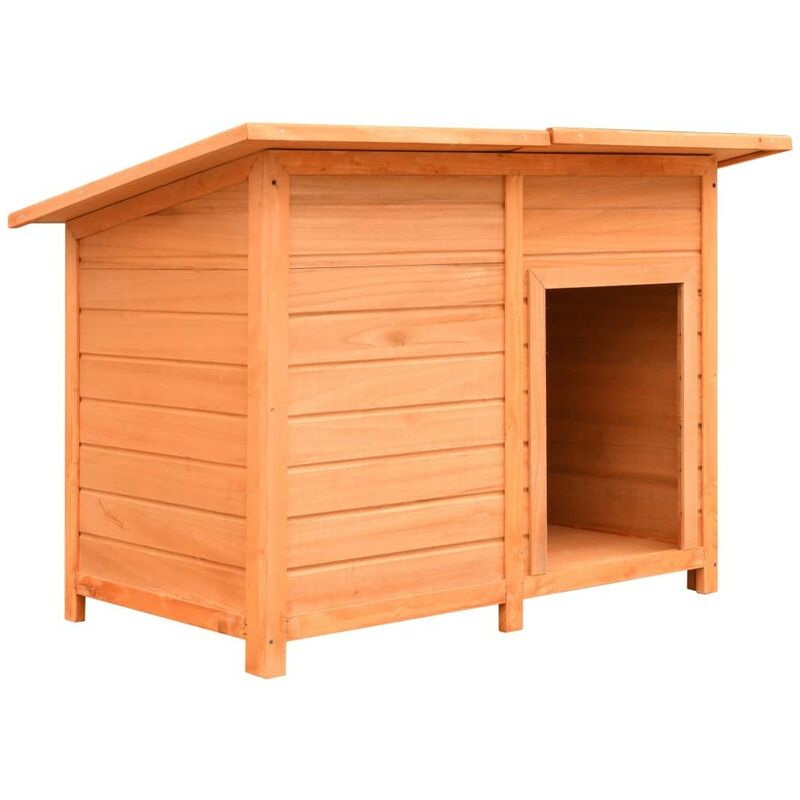 

Hommoo Caseta para perros madera maciza de pino y abeto 120x77x86 cm