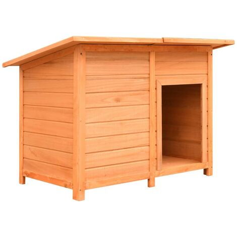 Hommoo Caseta para perros madera maciza de pino y abeto 120x77x86 cm
