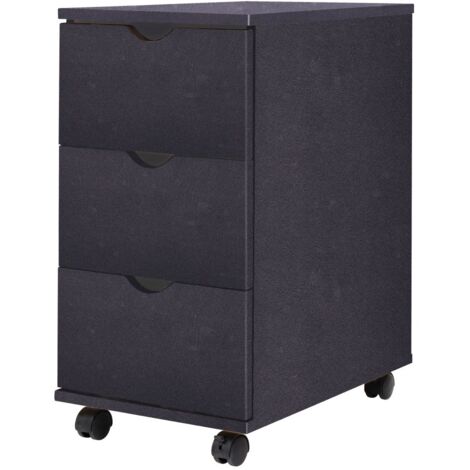 Hommoo Cassettiera 33x45x60 cm Nero VD11247
