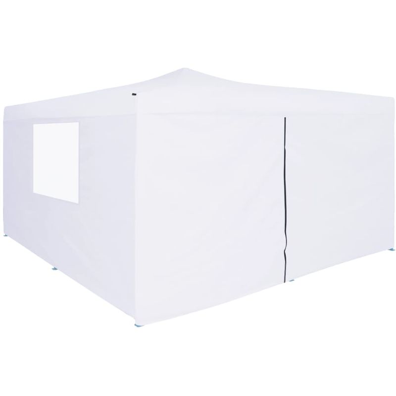 

Cenador plegable con 4 paredes blanco 5x5 m - Hommoo