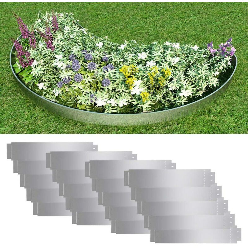 

Cercas para césped 20 piezas acero galvanizado 100x20 cm - Hommoo