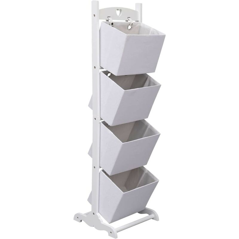 

Cestas de almacenaje de 4 piezas madera blanco 35x35x125 cm - Hommoo