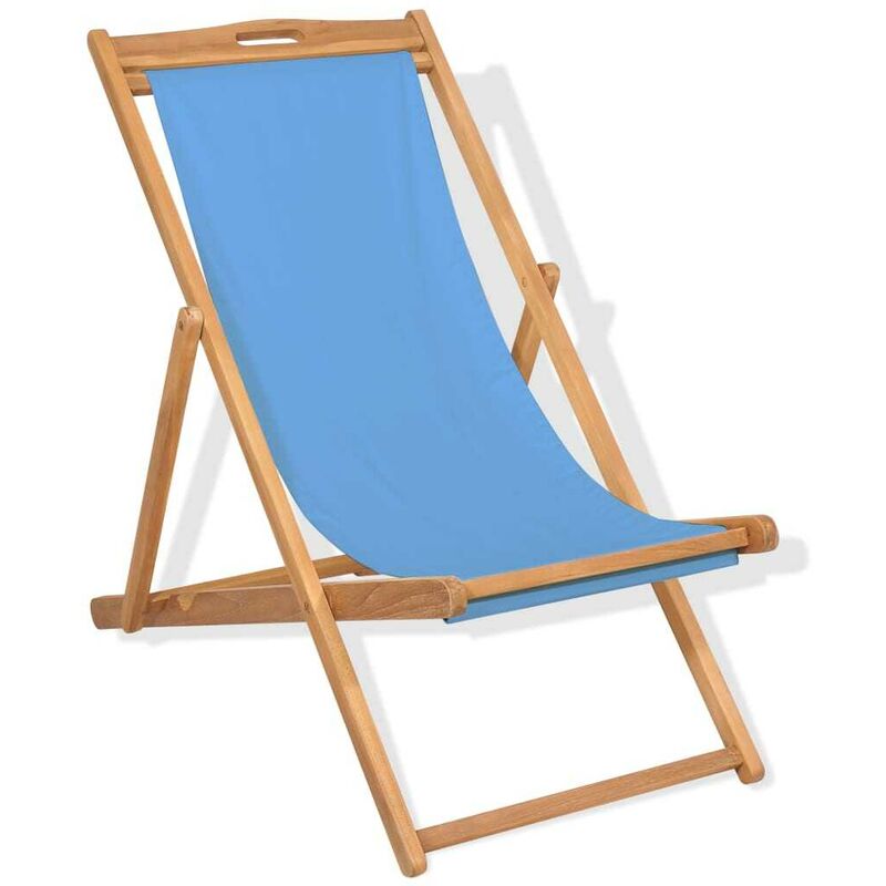 Chaise de terrasse Teck 56 x 105 x 96 cm Bleu HDV28041 - Hommoo