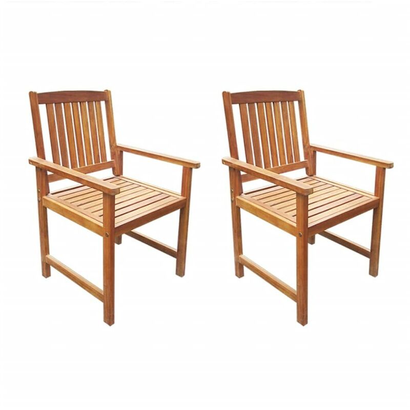 Chaises de jardin 2 pcs Bois d'acacia massif Marron HDV27148 - Hommoo