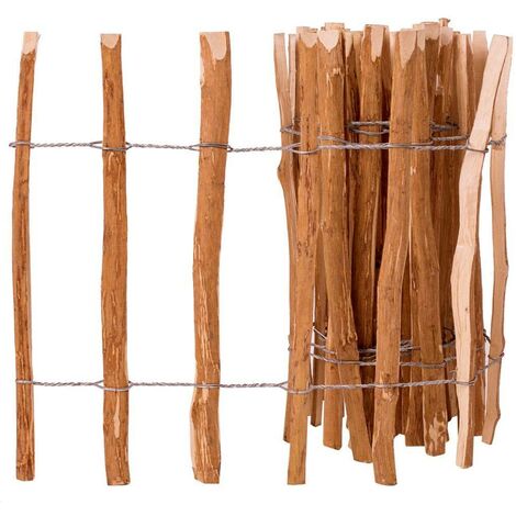Hommoo Cloture a piquets Bois de noisetier 60 x 500 cm HDV27521